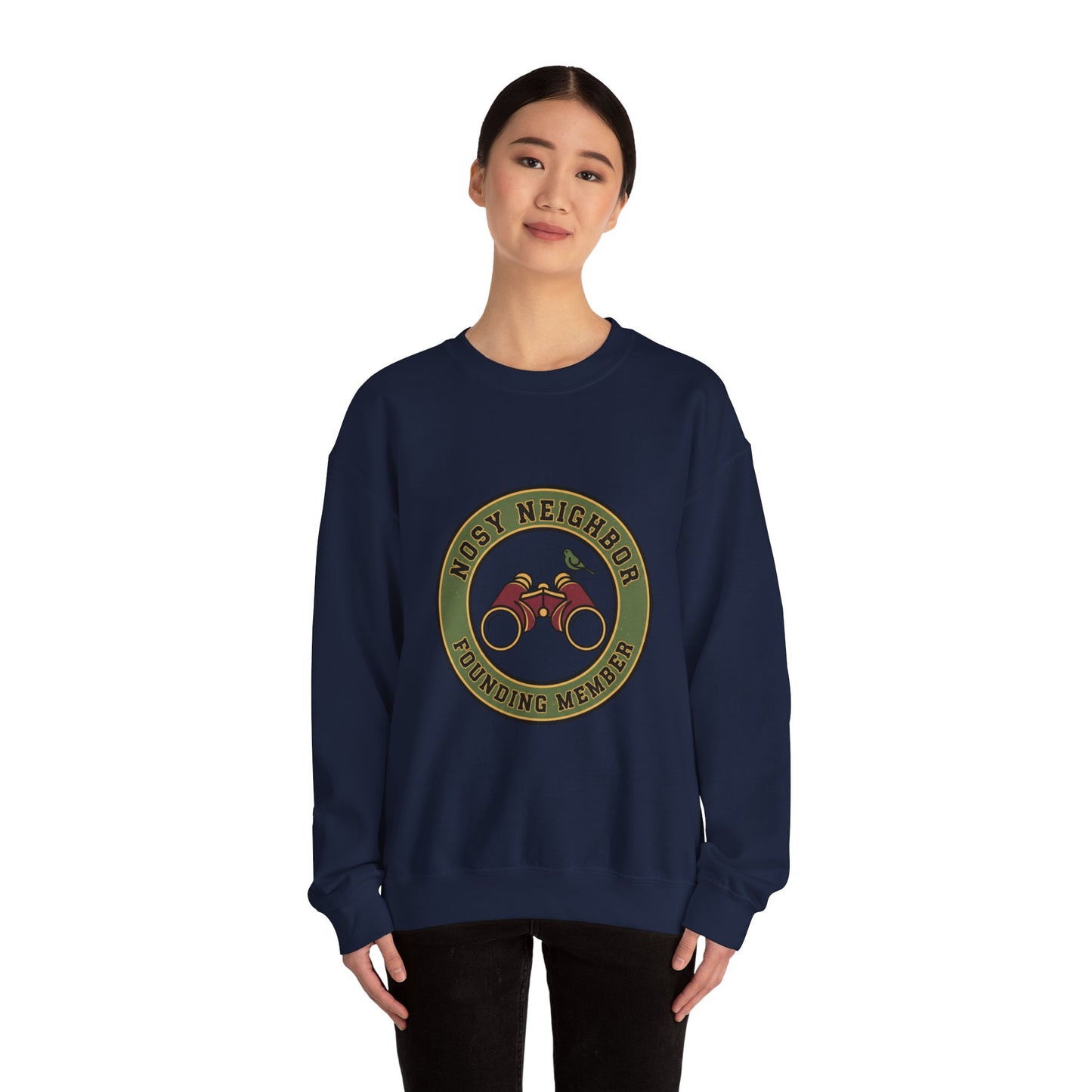 Nostalgic Binoculars Crewneck Sweatshirt — Grandpa Core Retro Wildlife | Flipped Stitch