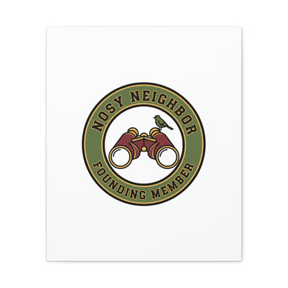 Nosy Neighbor Binoculars Logo Canvas — Retro Birding Art | Grandpa Core Country Core | Flipped Stitch