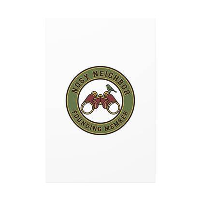 Nosy Neighbor Binoculars Logo Canvas — Retro Birding Art | Grandpa Core Country Core | Flipped Stitch
