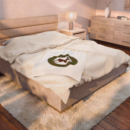 Nosy Neighbor Founding Member Velveteen Plush Blanket — Grandpa Core Retro Birding | Flipped Stitch