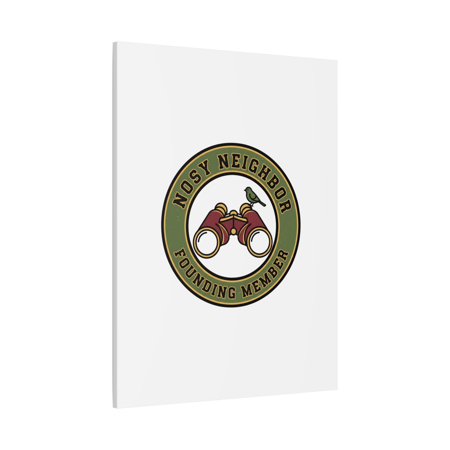 Nosy Neighbor Binoculars Logo Canvas — Retro Birding Art | Grandpa Core Country Core | Flipped Stitch