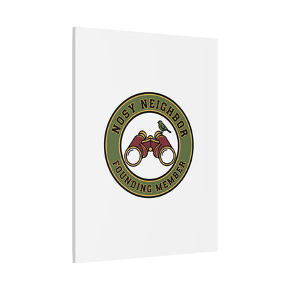 Nosy Neighbor Binoculars Logo Canvas — Retro Birding Art | Grandpa Core Country Core | Flipped Stitch