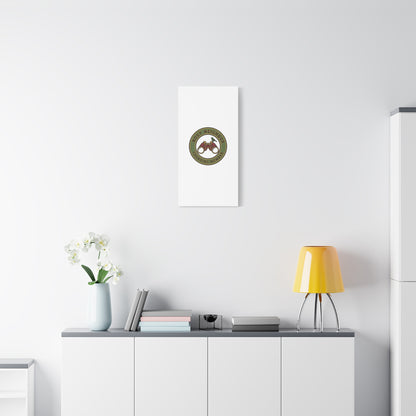 Nosy Neighbor Binoculars Logo Canvas — Retro Birding Art | Grandpa Core Country Core | Flipped Stitch