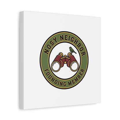 Nosy Neighbor Binoculars Logo Canvas — Retro Birding Art | Grandpa Core Country Core | Flipped Stitch