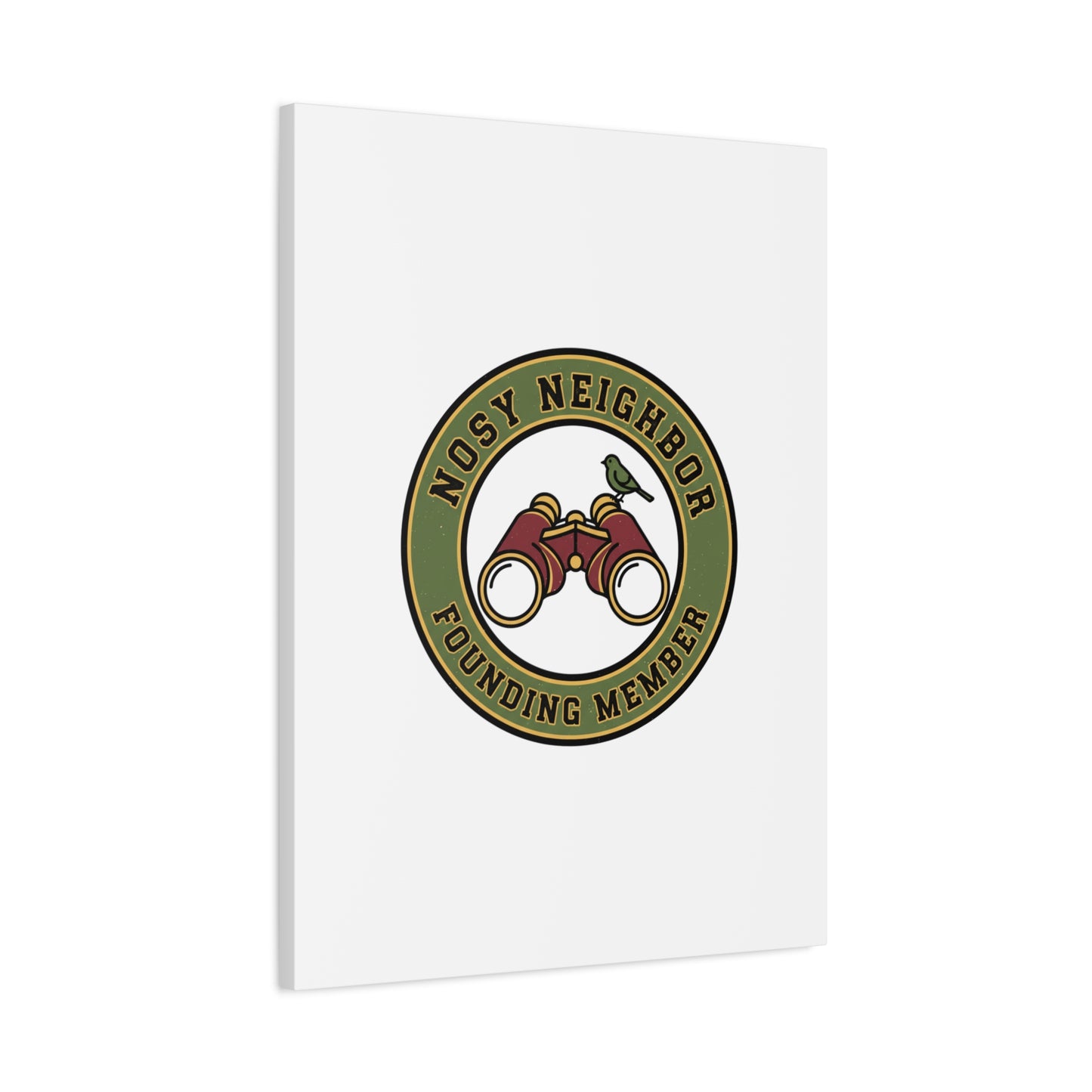Nosy Neighbor Binoculars Logo Canvas — Retro Birding Art | Grandpa Core Country Core | Flipped Stitch