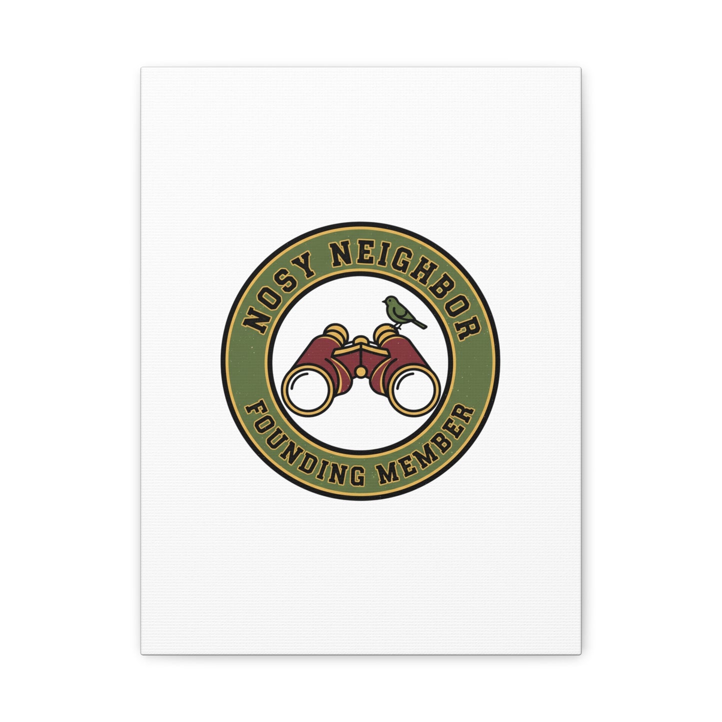 Nosy Neighbor Binoculars Logo Canvas — Retro Birding Art | Grandpa Core Country Core | Flipped Stitch