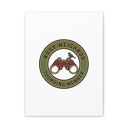 Nosy Neighbor Binoculars Logo Canvas — Retro Birding Art | Grandpa Core Country Core | Flipped Stitch