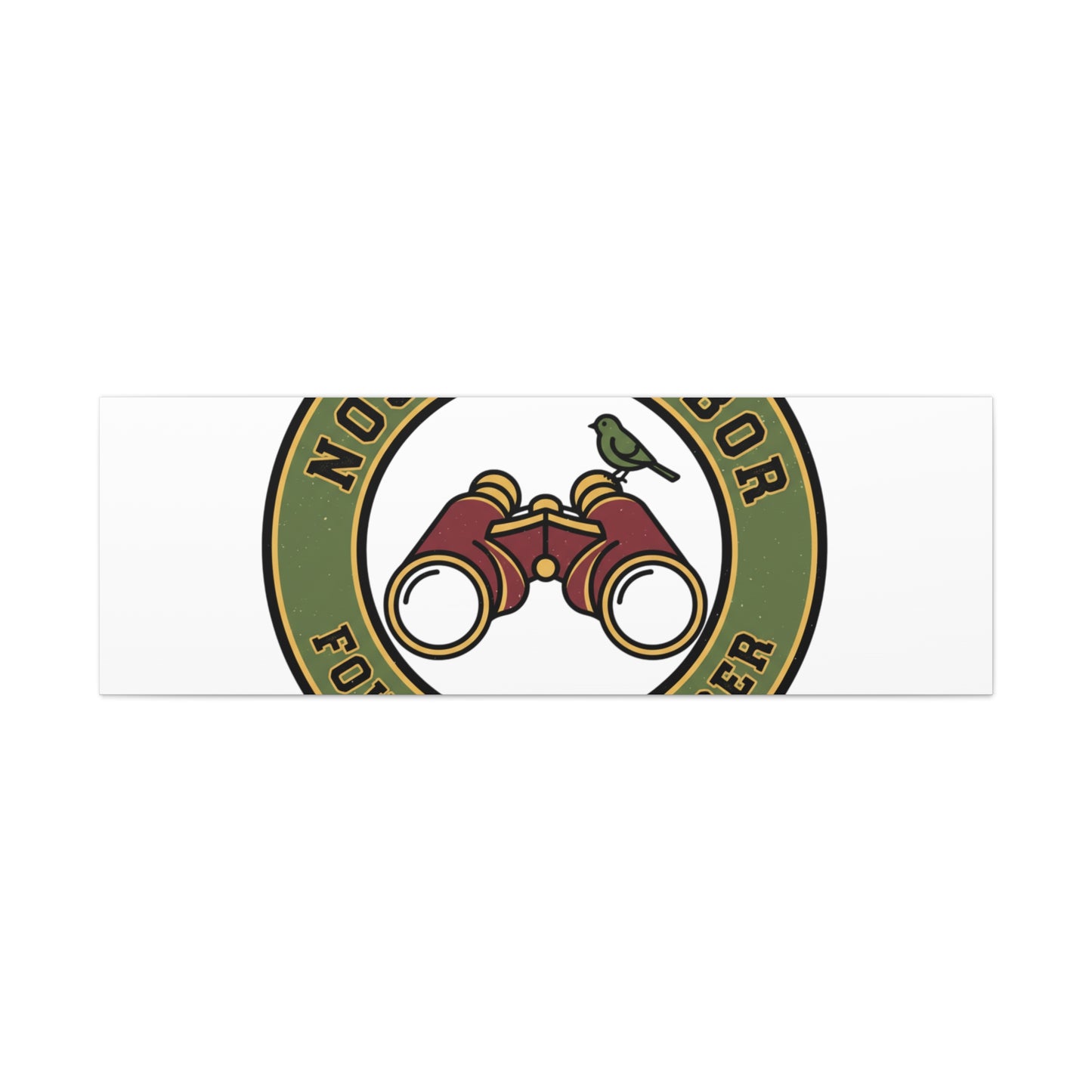 Nosy Neighbor Binoculars Logo Canvas — Retro Birding Art | Grandpa Core Country Core | Flipped Stitch