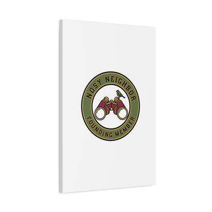 Nosy Neighbor Binoculars Logo Canvas — Retro Birding Art | Grandpa Core Country Core | Flipped Stitch
