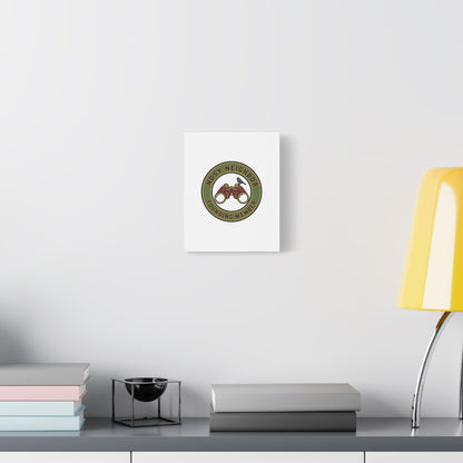 Nosy Neighbor Binoculars Logo Canvas — Retro Birding Art | Grandpa Core Country Core | Flipped Stitch