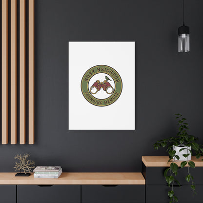Nosy Neighbor Binoculars Logo Canvas — Retro Birding Art | Grandpa Core Country Core | Flipped Stitch