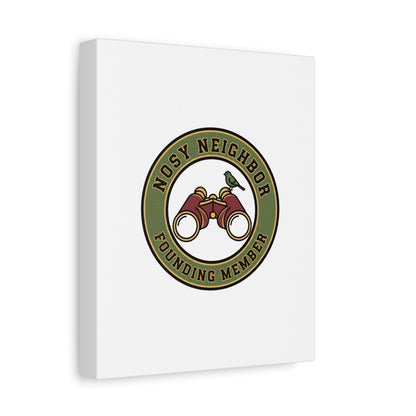 Nosy Neighbor Binoculars Logo Canvas — Retro Birding Art | Grandpa Core Country Core | Flipped Stitch