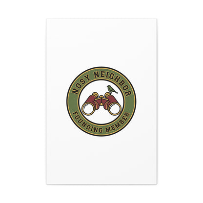 Nosy Neighbor Binoculars Logo Canvas — Retro Birding Art | Grandpa Core Country Core | Flipped Stitch