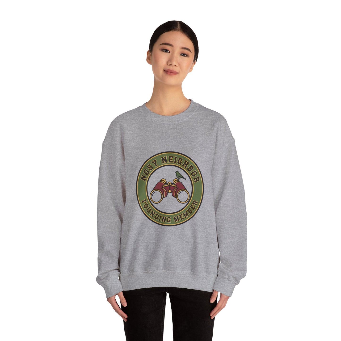 Nostalgic Binoculars Crewneck Sweatshirt — Grandpa Core Retro Wildlife | Flipped Stitch