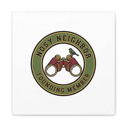 Nosy Neighbor Binoculars Logo Canvas — Retro Birding Art | Grandpa Core Country Core | Flipped Stitch