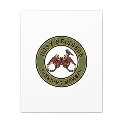 Nosy Neighbor Binoculars Logo Canvas — Retro Birding Art | Grandpa Core Country Core | Flipped Stitch