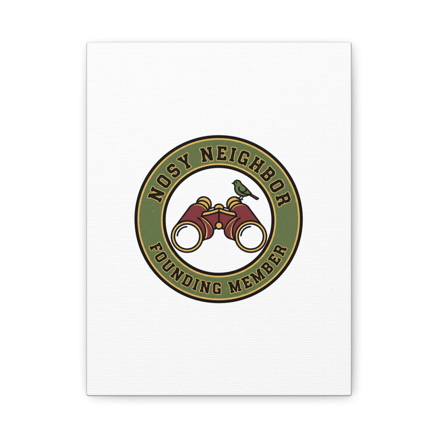 Nosy Neighbor Binoculars Logo Canvas — Retro Birding Art | Grandpa Core Country Core | Flipped Stitch