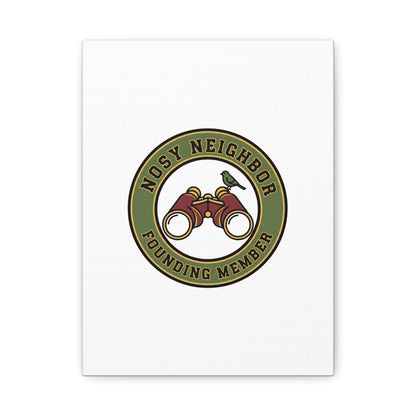 Nosy Neighbor Binoculars Logo Canvas — Retro Birding Art | Grandpa Core Country Core | Flipped Stitch