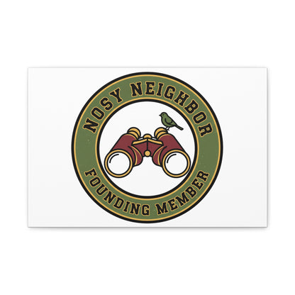 Nosy Neighbor Binoculars Logo Canvas — Retro Birding Art | Grandpa Core Country Core | Flipped Stitch