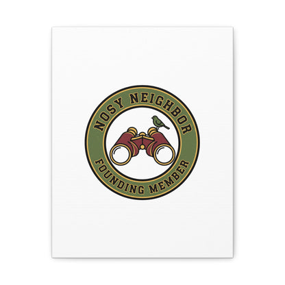Nosy Neighbor Binoculars Logo Canvas — Retro Birding Art | Grandpa Core Country Core | Flipped Stitch