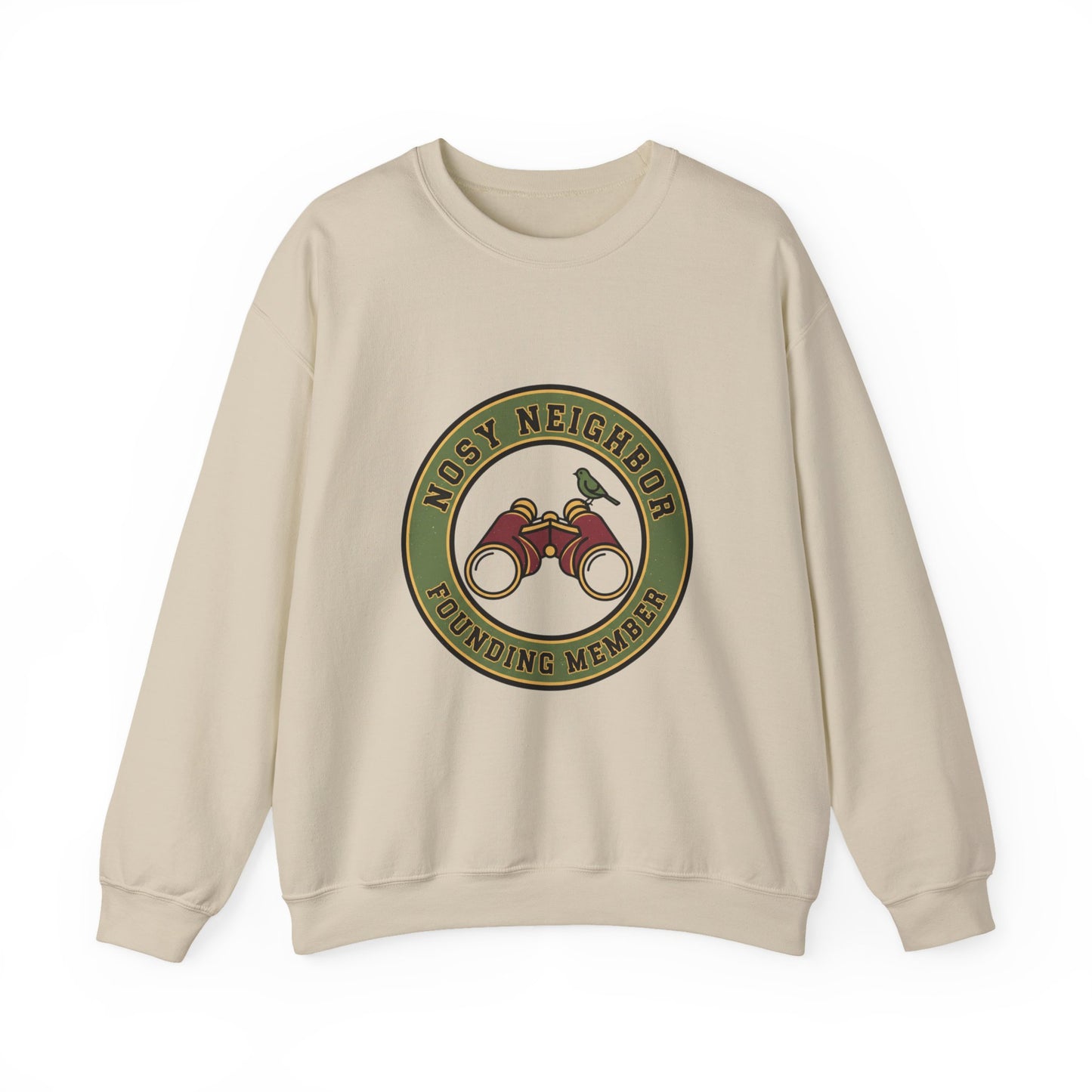 Nostalgic Binoculars Crewneck Sweatshirt — Grandpa Core Retro Wildlife | Flipped Stitch
