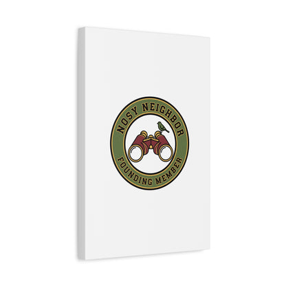 Nosy Neighbor Binoculars Logo Canvas — Retro Birding Art | Grandpa Core Country Core | Flipped Stitch