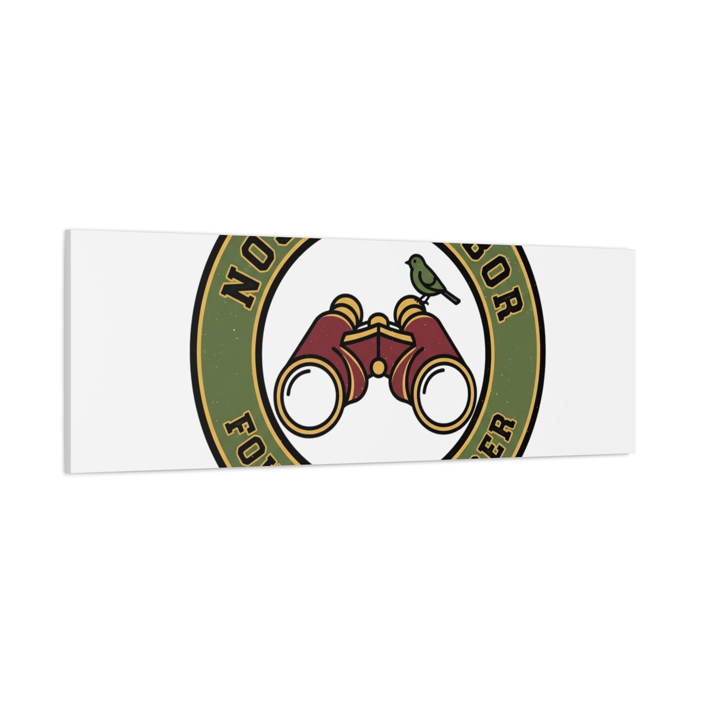 Nosy Neighbor Binoculars Logo Canvas — Retro Birding Art | Grandpa Core Country Core | Flipped Stitch