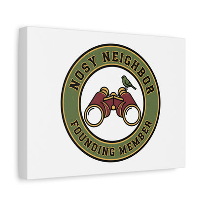Nosy Neighbor Binoculars Logo Canvas — Retro Birding Art | Grandpa Core Country Core | Flipped Stitch
