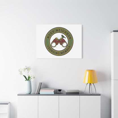 Nosy Neighbor Binoculars Logo Canvas — Retro Birding Art | Grandpa Core Country Core | Flipped Stitch