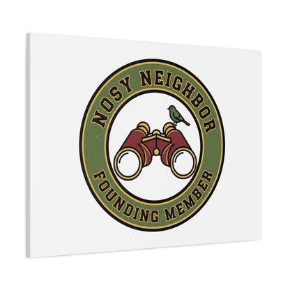 Nosy Neighbor Binoculars Logo Canvas — Retro Birding Art | Grandpa Core Country Core | Flipped Stitch