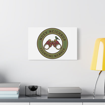 Nosy Neighbor Binoculars Logo Canvas — Retro Birding Art | Grandpa Core Country Core | Flipped Stitch