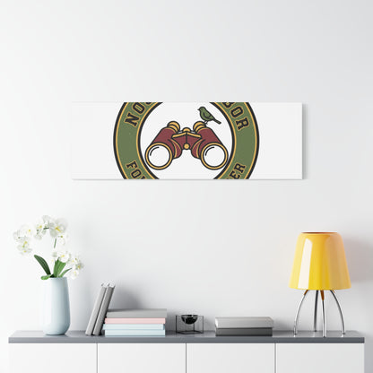 Nosy Neighbor Binoculars Logo Canvas — Retro Birding Art | Grandpa Core Country Core | Flipped Stitch