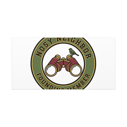 Nosy Neighbor Binoculars Logo Canvas — Retro Birding Art | Grandpa Core Country Core | Flipped Stitch