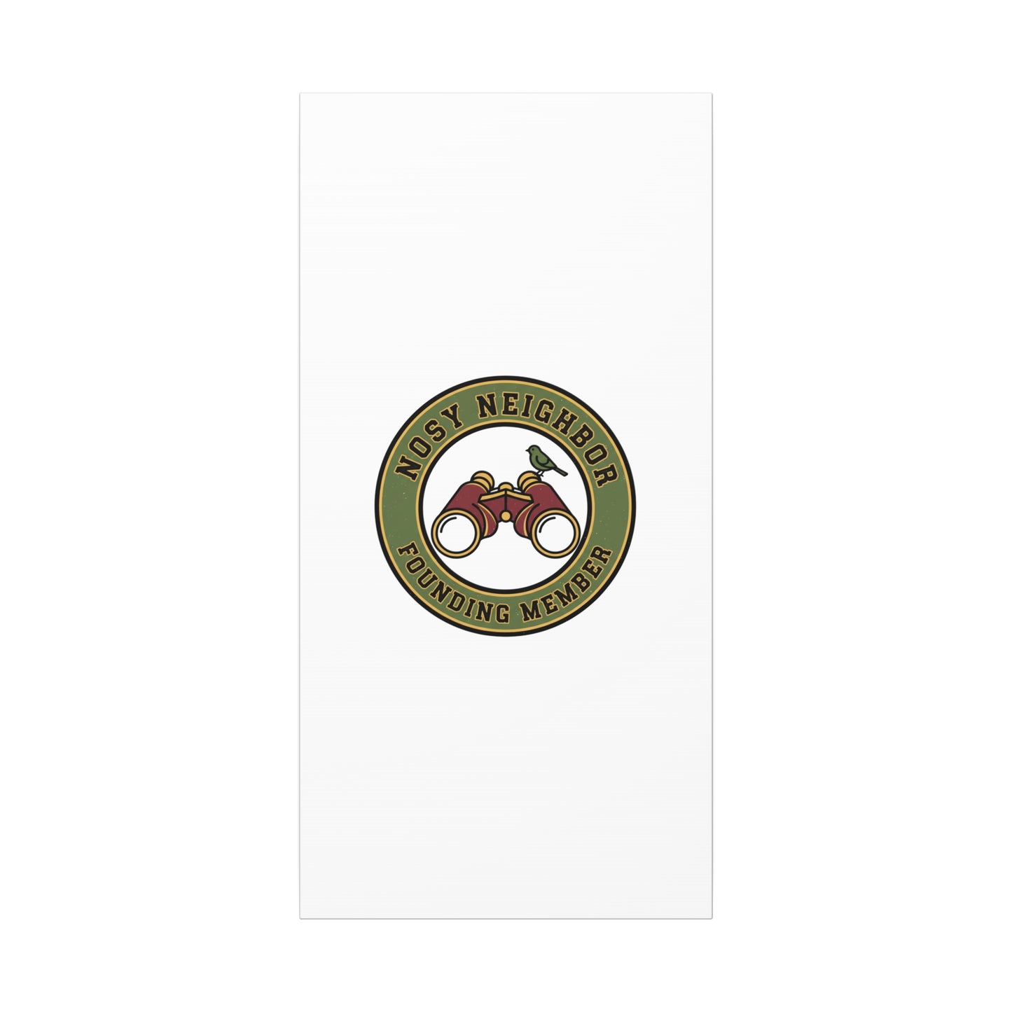 Nosy Neighbor Binoculars Logo Canvas — Retro Birding Art | Grandpa Core Country Core | Flipped Stitch
