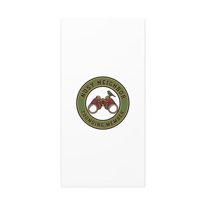 Nosy Neighbor Binoculars Logo Canvas — Retro Birding Art | Grandpa Core Country Core | Flipped Stitch