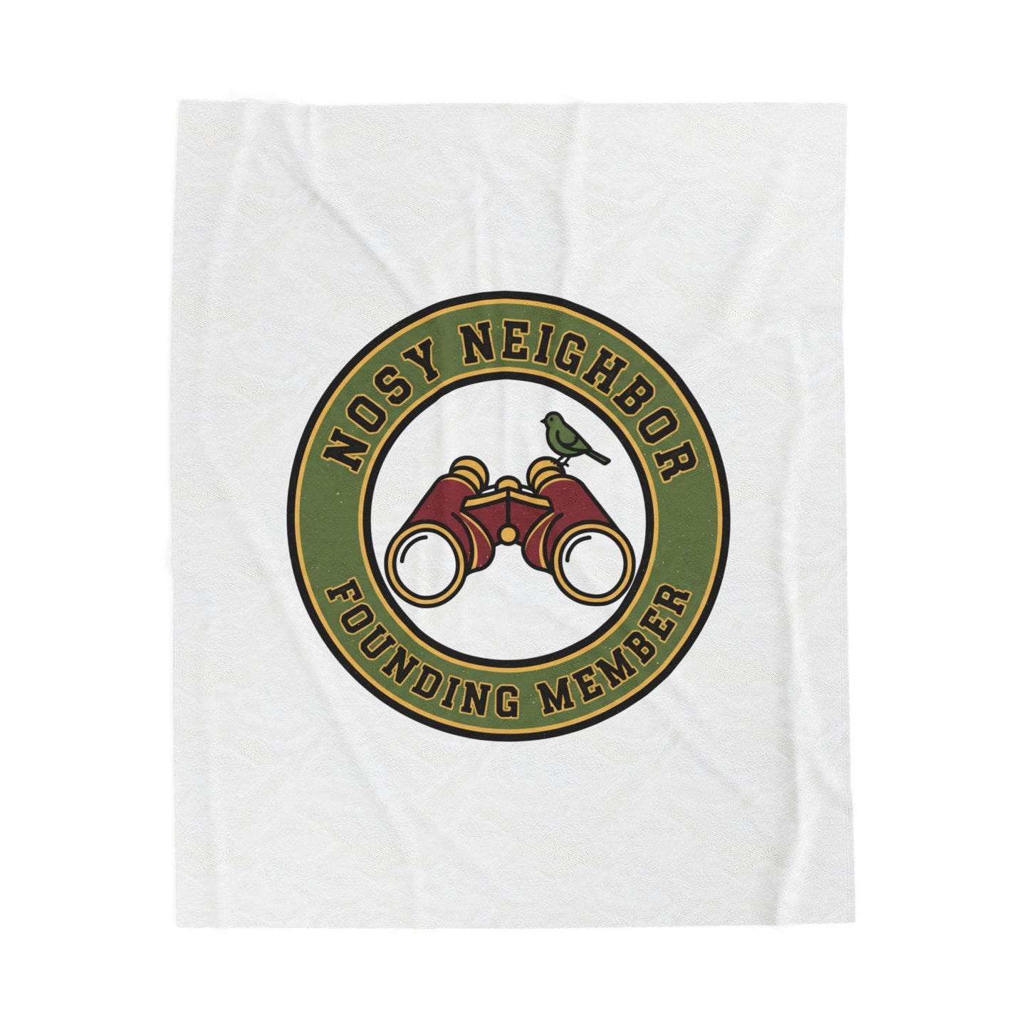 Nosy Neighbor Founding Member Velveteen Plush Blanket — Grandpa Core Retro Birding | Flipped Stitch