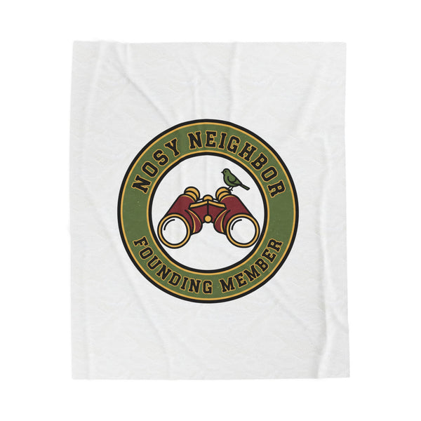 Nosy Neighbor Founding Member Velveteen Plush Blanket — Grandpa Core Retro Birding | Flipped Stitch