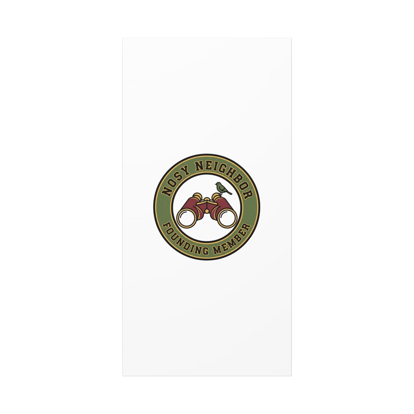Nosy Neighbor Binoculars Logo Canvas — Retro Birding Art | Grandpa Core Country Core | Flipped Stitch