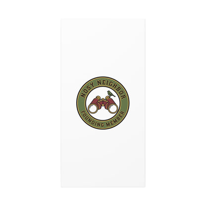 Nosy Neighbor Binoculars Logo Canvas — Retro Birding Art | Grandpa Core Country Core | Flipped Stitch