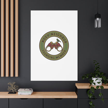 Nosy Neighbor Binoculars Logo Canvas — Retro Birding Art | Grandpa Core Country Core | Flipped Stitch