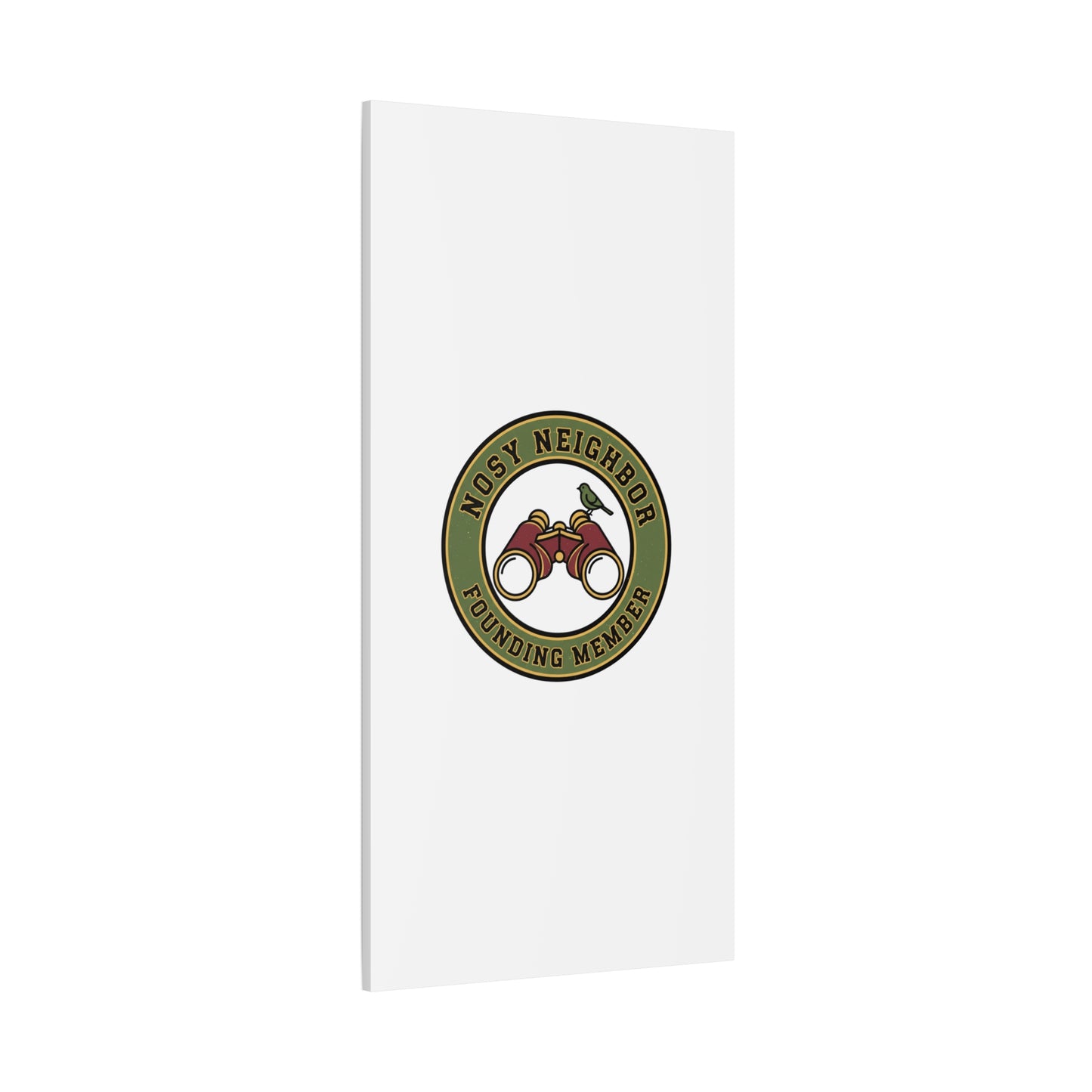Nosy Neighbor Binoculars Logo Canvas — Retro Birding Art | Grandpa Core Country Core | Flipped Stitch
