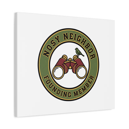 Nosy Neighbor Binoculars Logo Canvas — Retro Birding Art | Grandpa Core Country Core | Flipped Stitch