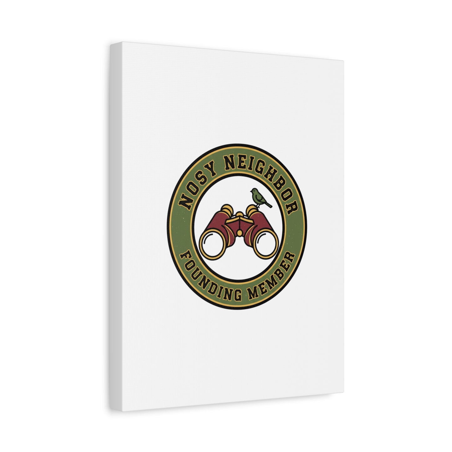 Nosy Neighbor Binoculars Logo Canvas — Retro Birding Art | Grandpa Core Country Core | Flipped Stitch