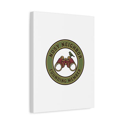 Nosy Neighbor Binoculars Logo Canvas — Retro Birding Art | Grandpa Core Country Core | Flipped Stitch