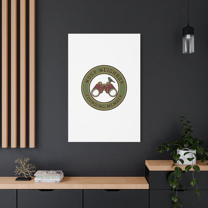 Nosy Neighbor Binoculars Logo Canvas — Retro Birding Art | Grandpa Core Country Core | Flipped Stitch