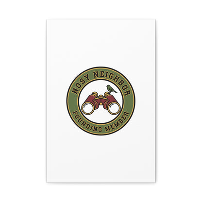 Nosy Neighbor Binoculars Logo Canvas — Retro Birding Art | Grandpa Core Country Core | Flipped Stitch