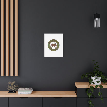 Nosy Neighbor Binoculars Logo Canvas — Retro Birding Art | Grandpa Core Country Core | Flipped Stitch