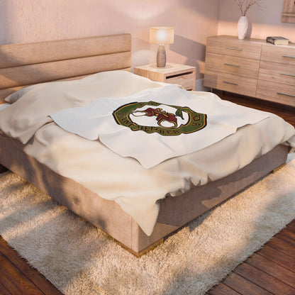 Nosy Neighbor Founding Member Velveteen Plush Blanket — Grandpa Core Retro Birding | Flipped Stitch