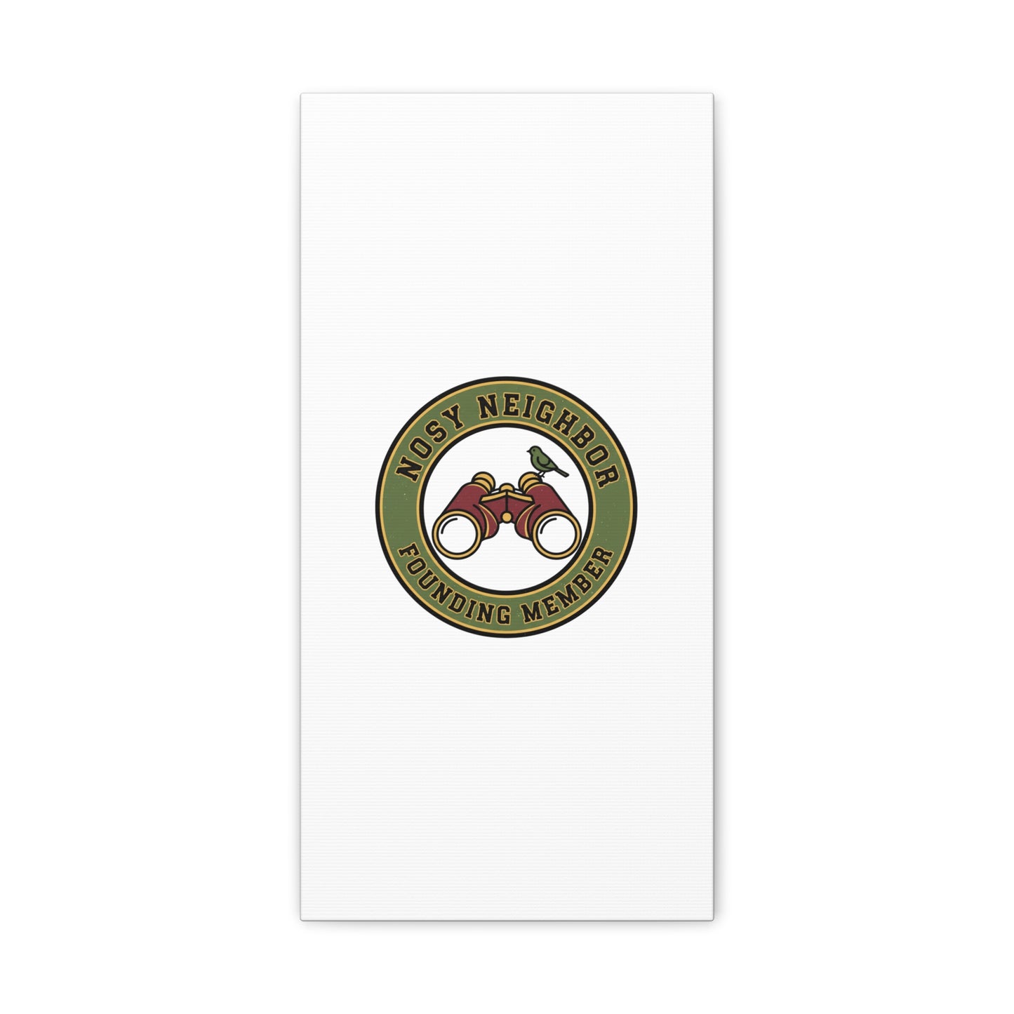 Nosy Neighbor Binoculars Logo Canvas — Retro Birding Art | Grandpa Core Country Core | Flipped Stitch