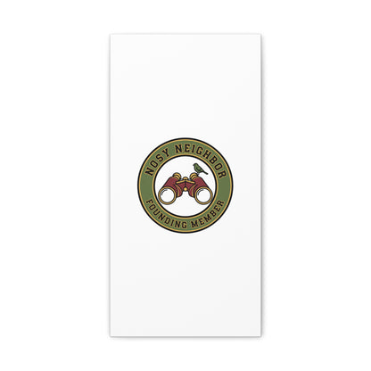 Nosy Neighbor Binoculars Logo Canvas — Retro Birding Art | Grandpa Core Country Core | Flipped Stitch